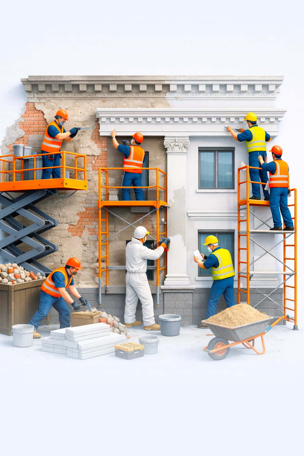 For renovating old facades
