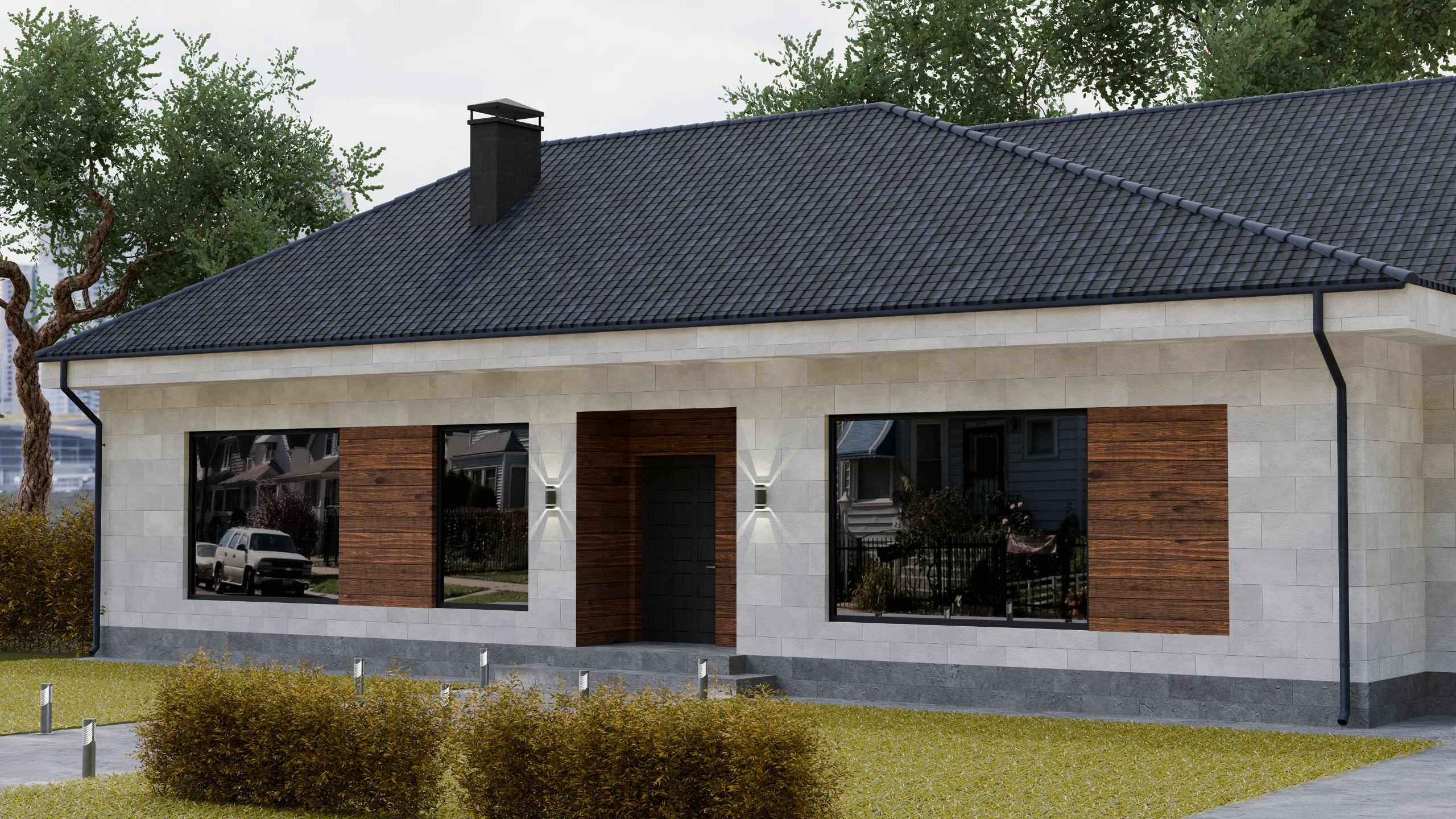 B01 BW — installed on a house facade