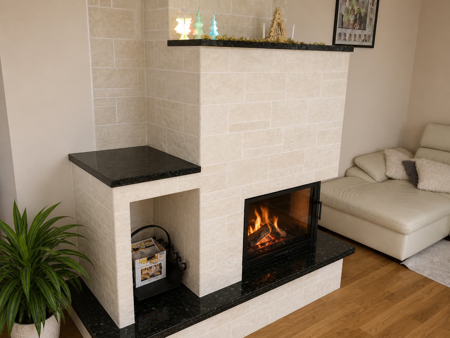 PletaFlex flexible stone tile — fireplace — 3
