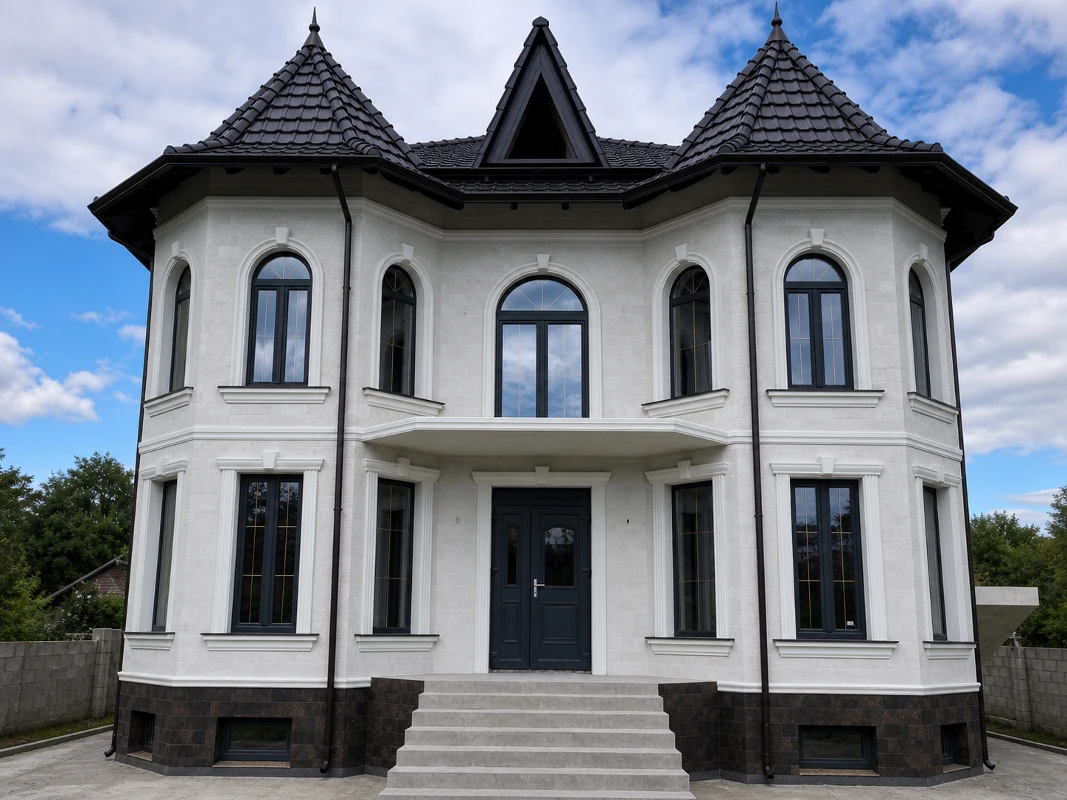 Flexible tile for facade — private house in Balti